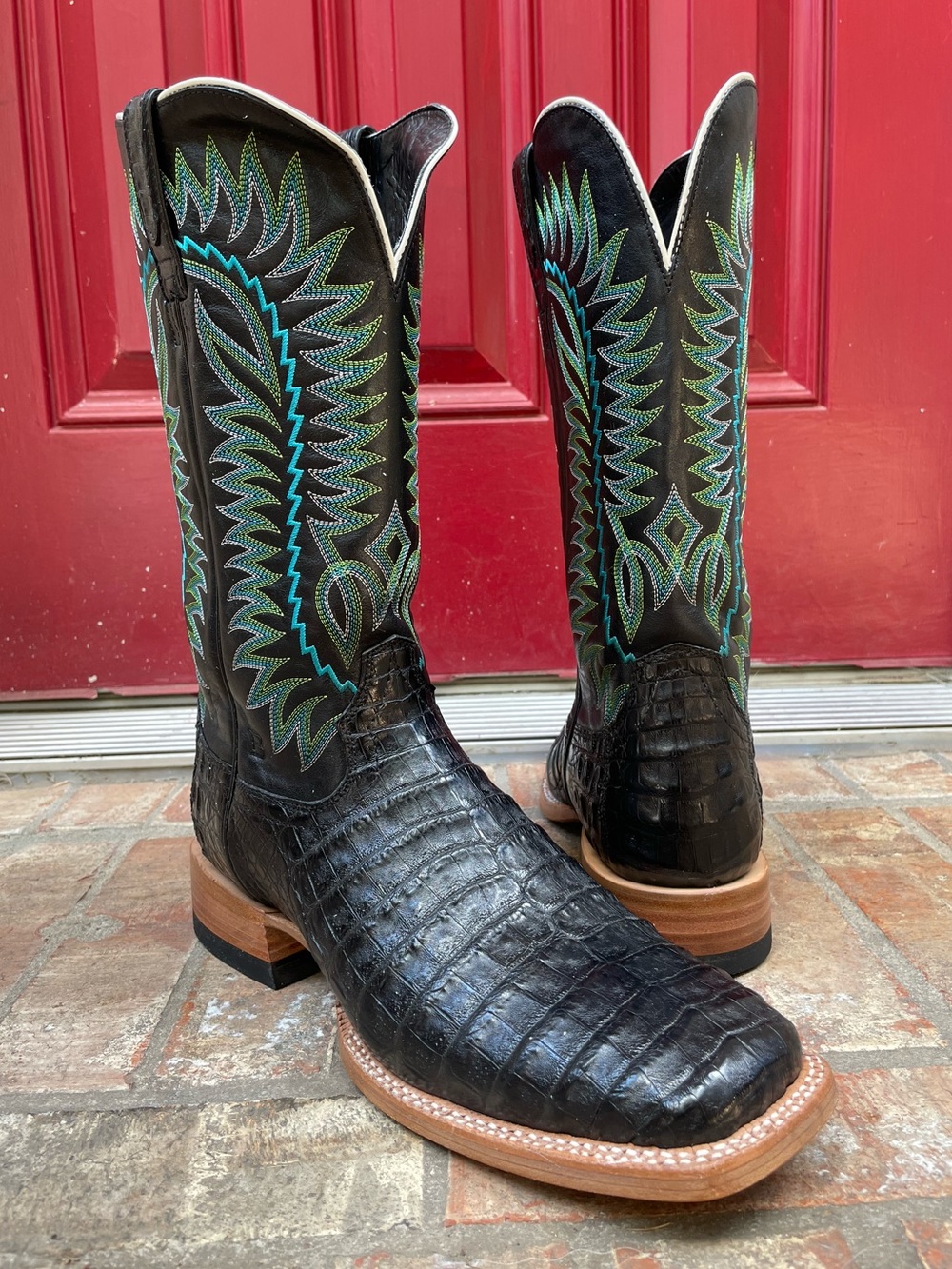 Ariat Relentless Caiman Belly Exotic Western Cowboy Boots Black 12D 10021649